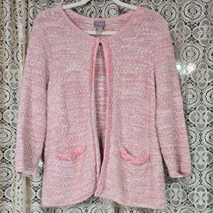 Chico's Blush Pink Textured Cardigan